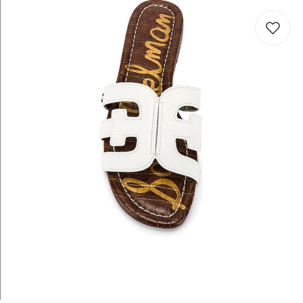 Sam Edelman Bay Slide. White leather.